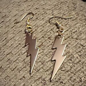 Gold Lightning Bolt Earrings New